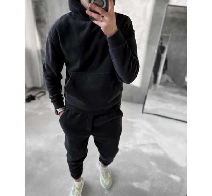 Спортивный мужской костюм теплый из двухстороннего флиса (48-52)