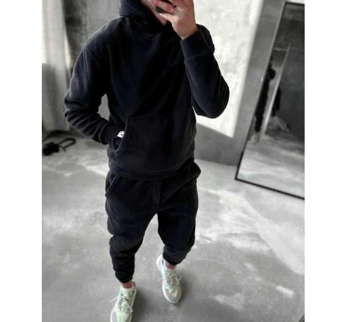 Спортивный мужской костюм теплый из двухстороннего флиса (48-52)