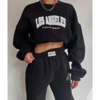 Женский костюм оверсайз «LA» на флисе в разных цветах 2329 (37)