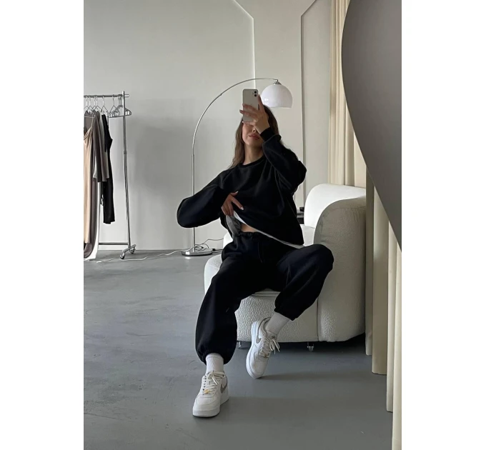 Стильный спортивный женский спортивный костюм оверсайз кроя