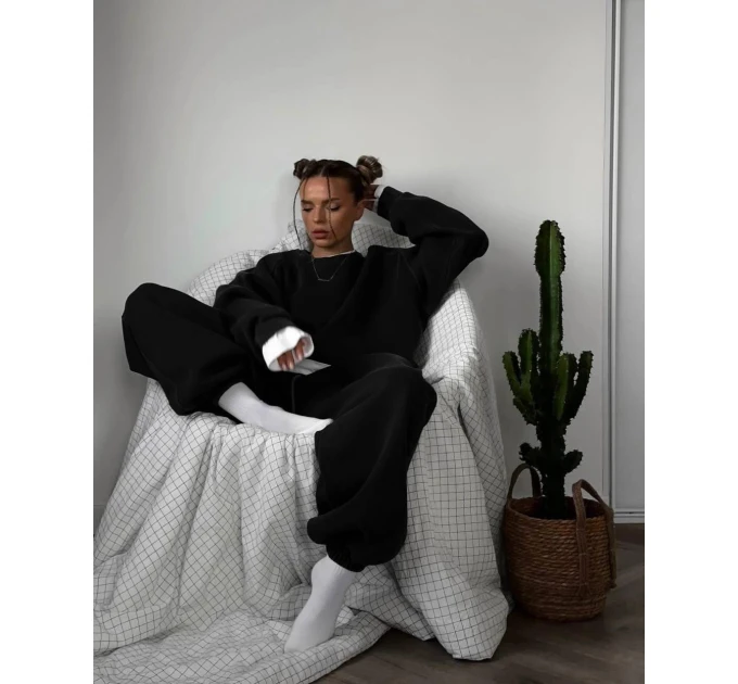 Стильный спортивный женский спортивный костюм оверсайз кроя