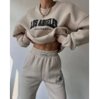 Жіночий костюм оверсайз “LA” на флісі в різних кольорах 2329-1 (37)