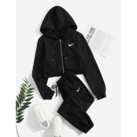 Стильний жіночий спортивний костюм NIKE двонитка (худі+джогери) 1356/1-2 (35)