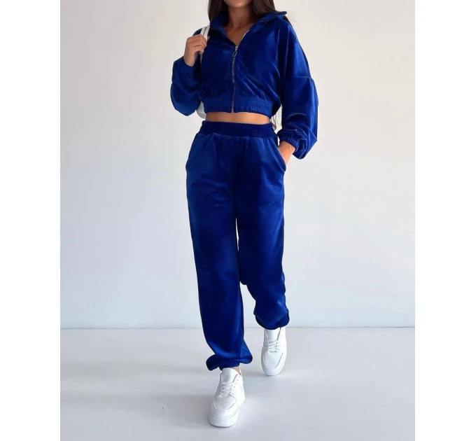 Женский спортивный велюровый спортивный костюм в разных цветах