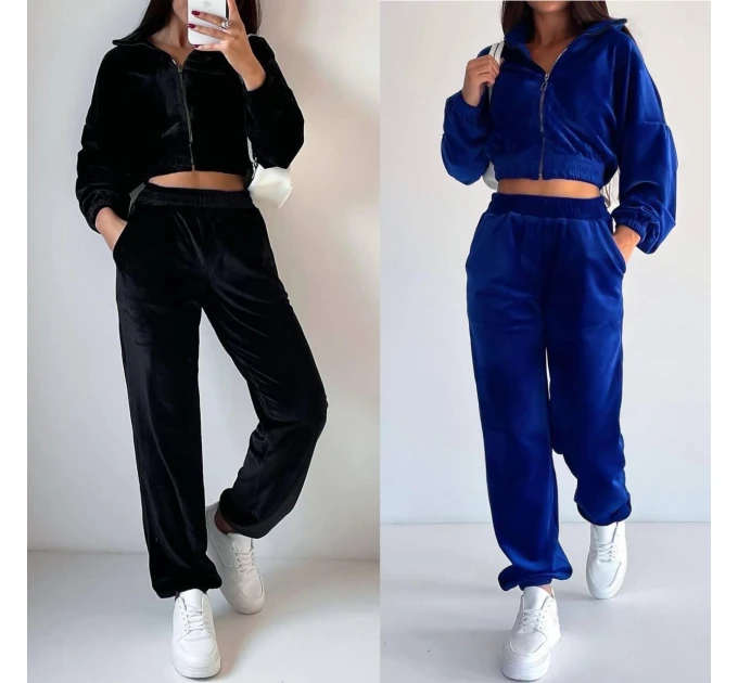 Женский спортивный велюровый спортивный костюм в разных цветах