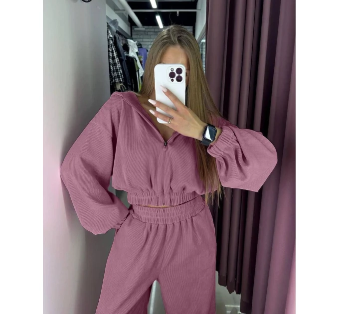 Stylish and comfortable women's corduroy tracksuit in various colors (S-XL)