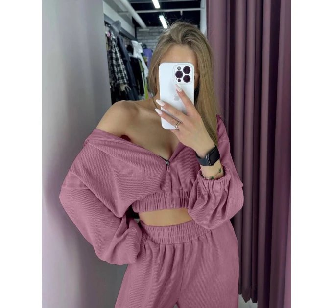 Stylish and comfortable women's corduroy tracksuit in various colors (S-XL)