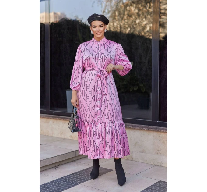 Women's silk dress, very stylish and elegant model (available in large sizes 42-54)