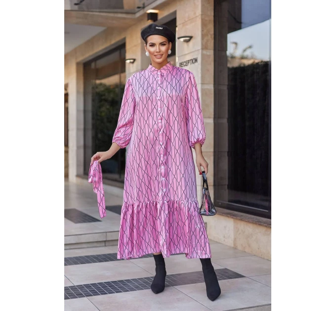 Women's silk dress, very stylish and elegant model (available in large sizes 42-54)