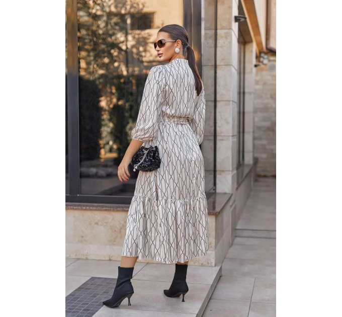 Women's silk dress, very stylish and elegant model (available in large sizes 42-54)