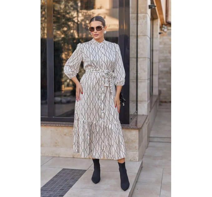 Women's silk dress, very stylish and elegant model (available in large sizes 42-54)