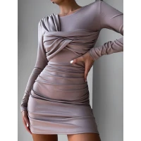 Стильное трендовое женское платье с драпировкой на груди, которое идеально подчеркнет твою фігуру 304-1 (20)