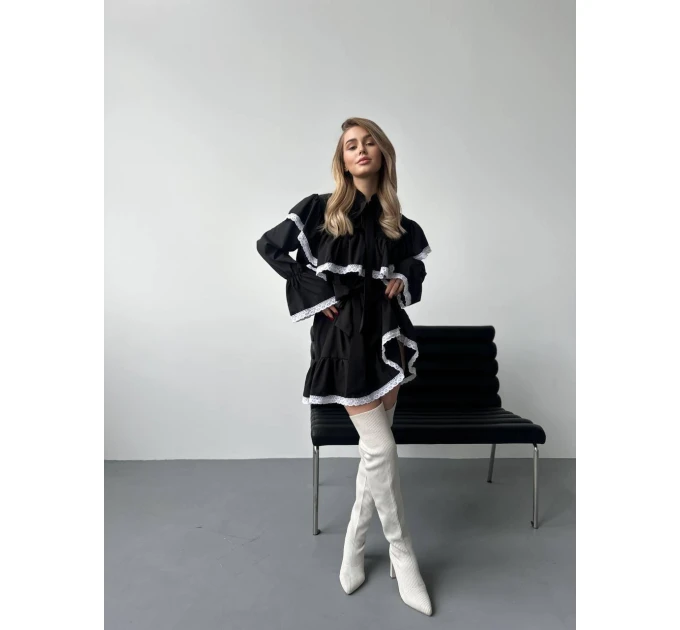 Delicate women's dress with lace