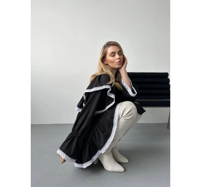 Delicate women's dress with lace