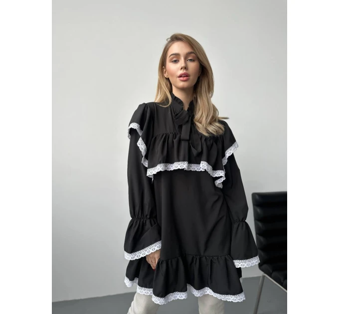 Delicate women's dress with lace