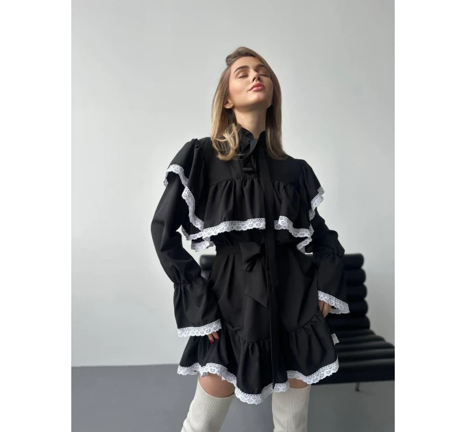 Delicate women's dress with lace