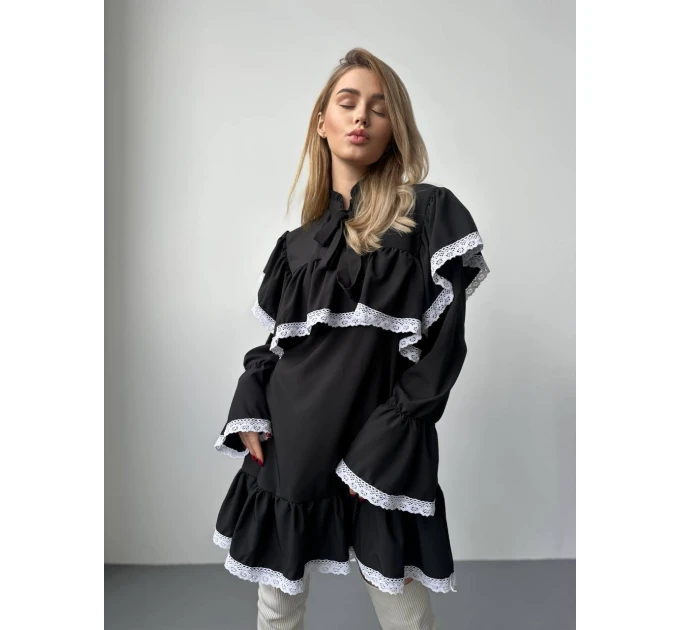 Delicate women's dress with lace