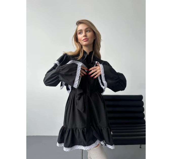 Delicate women's dress with lace