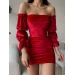 Women's velvet mini dress