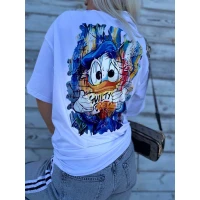 Жіноча футболка oversize «Donald Duck» ТУРЕЧЧИНА 95% бавовна 1006-1 (113)