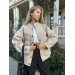 An incredibly cool women's bomber jacket made of trendy soft fabric in basic autumn colors!